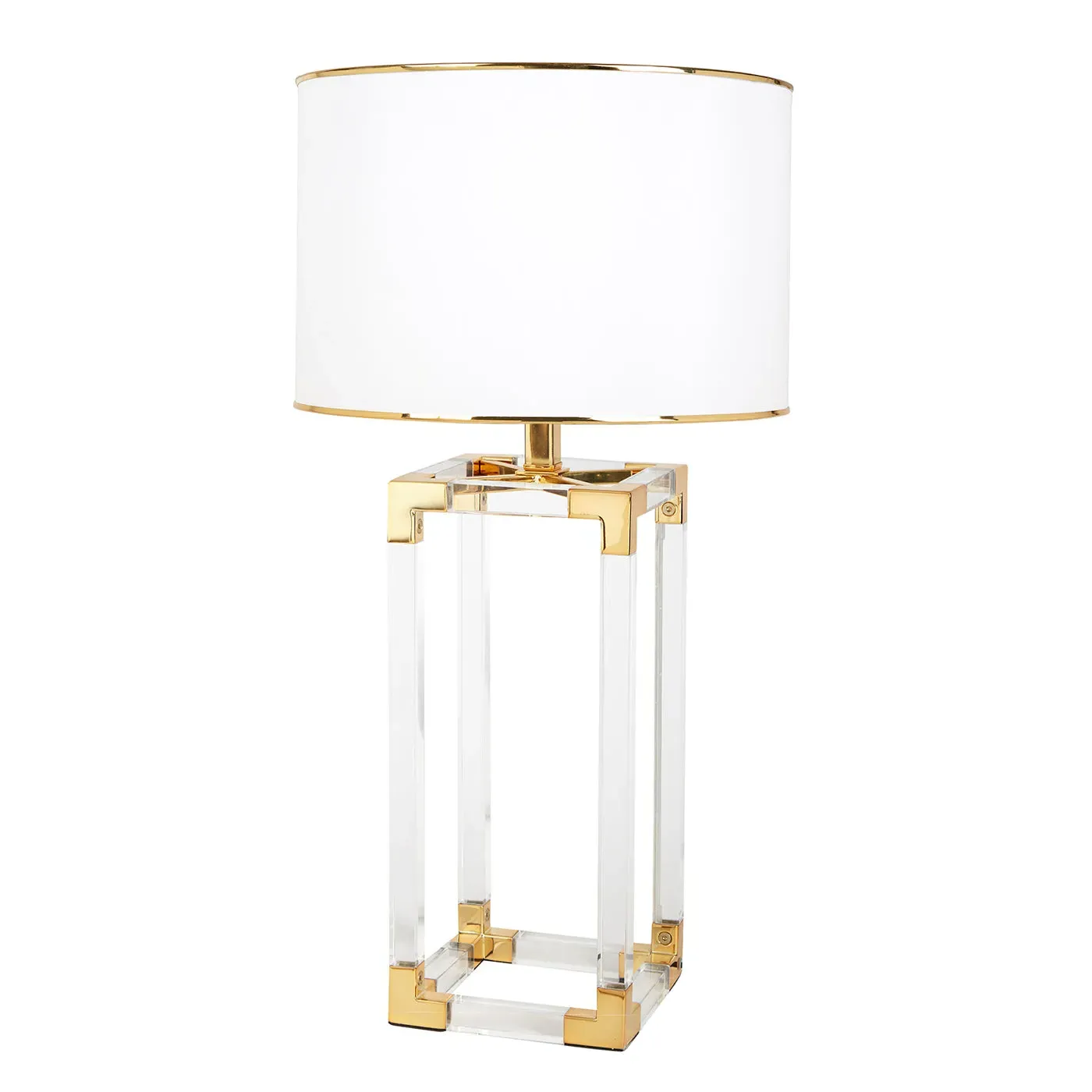 Jacques Column Table Lamp - Brass, Crystal product