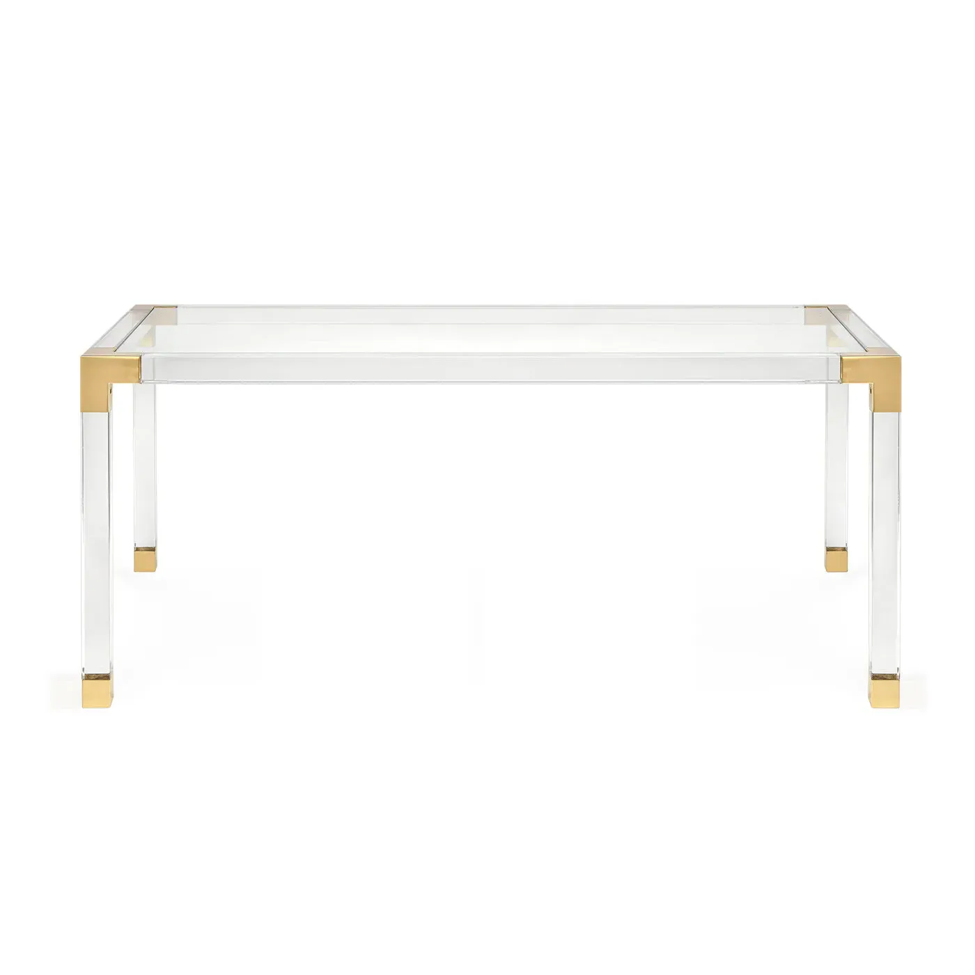 Jacques Dining Table - Clear Acrylic, Brushed Brass product