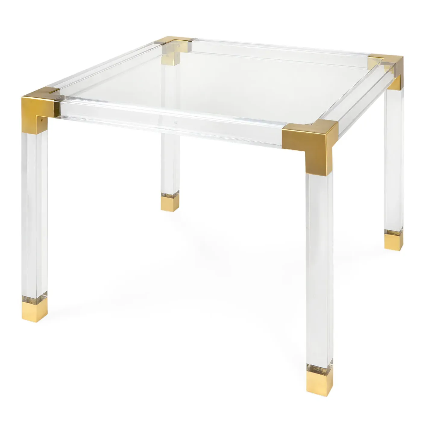 Jacques Game Table - Clear Acrylic, Brass product