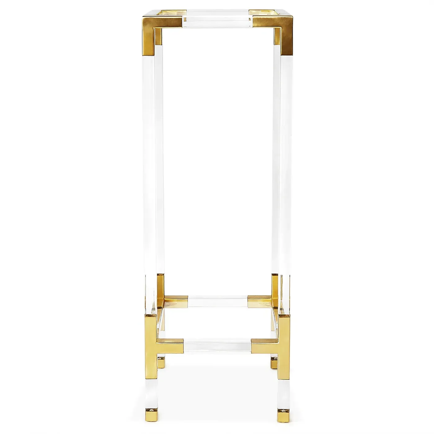 Jacques Pedestal - Clear Acrylic, Brushed Brass product
