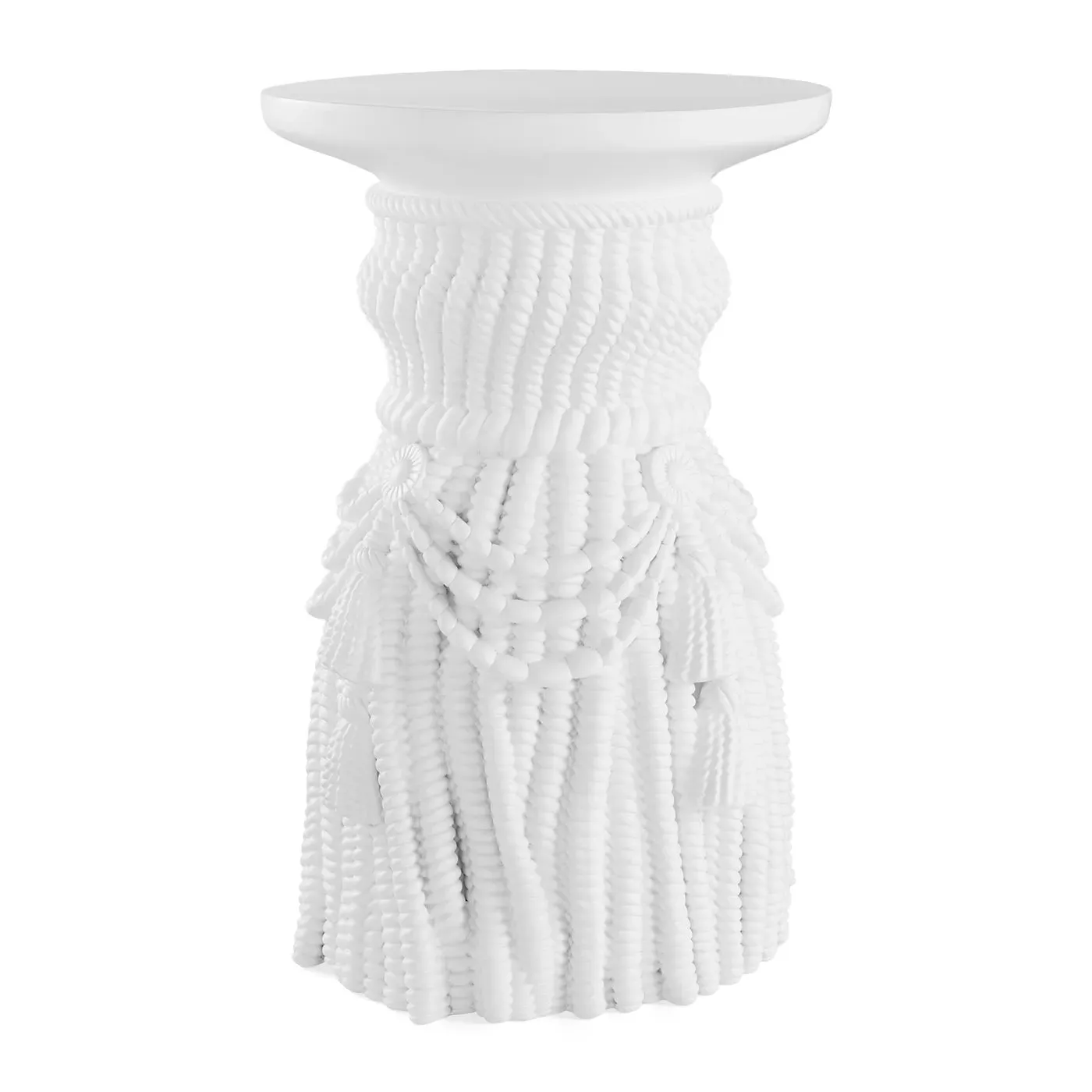 Jonathan Adler Giant Tassel Stool - White, Acrylic product