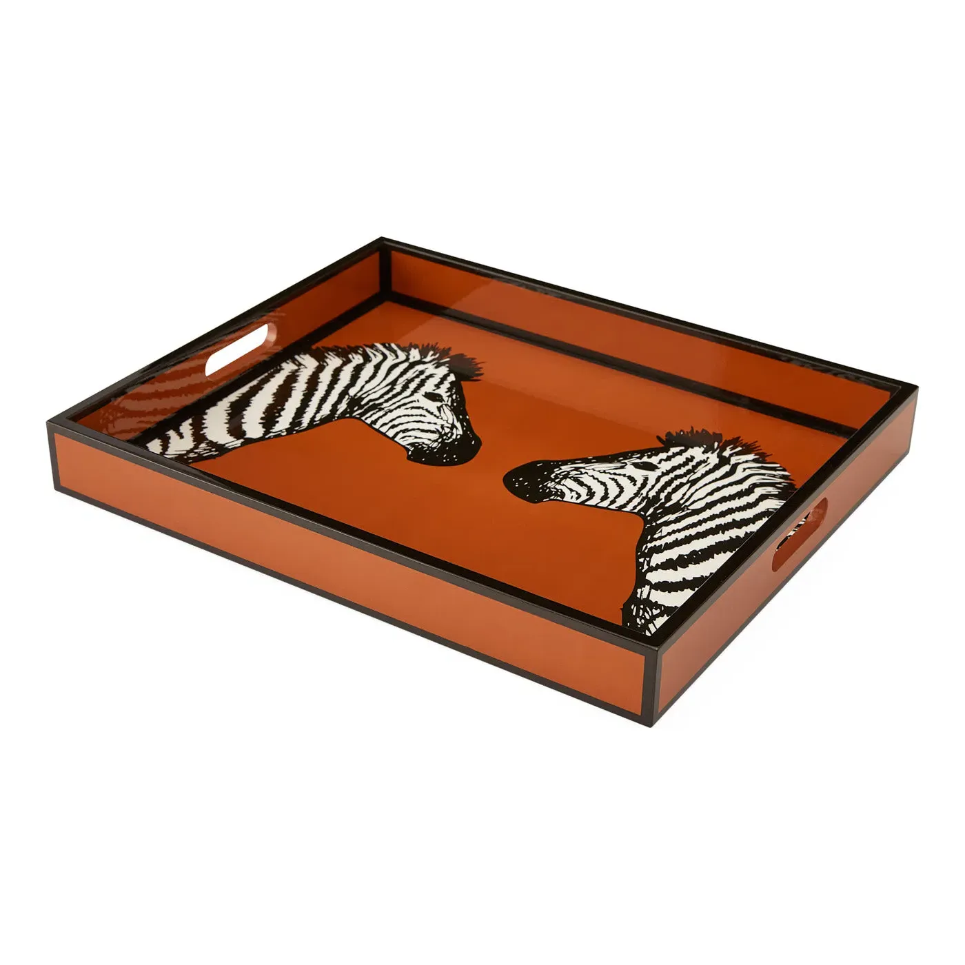 Jonathan Adler Zebra Lacquer Tray - Cognac product