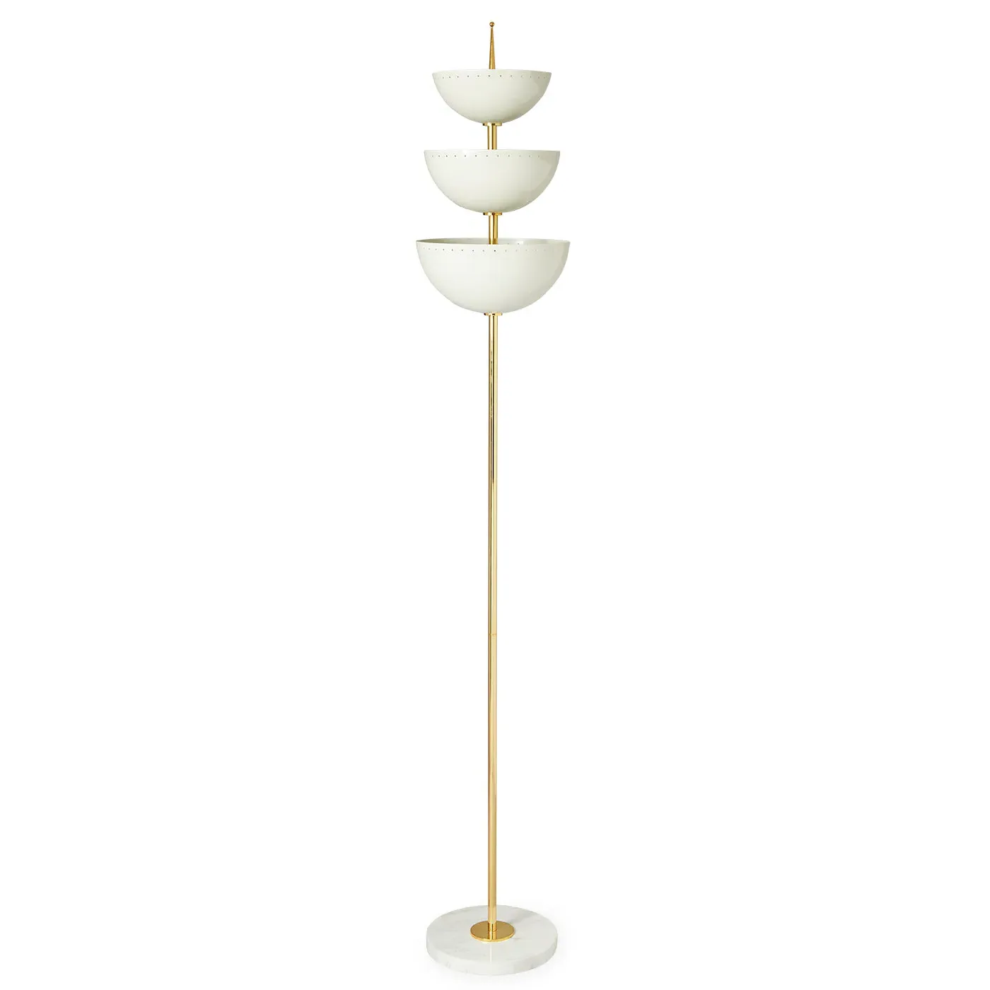 Lisbon Torchiere Floor Lamp - Marble, Brass product