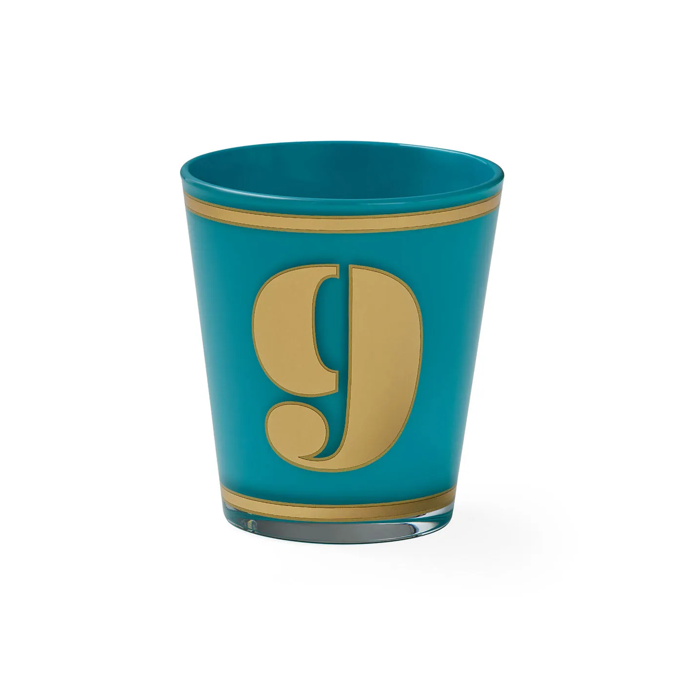 Lucky Number 9 Rocks Glass - Turquoise, Gold product