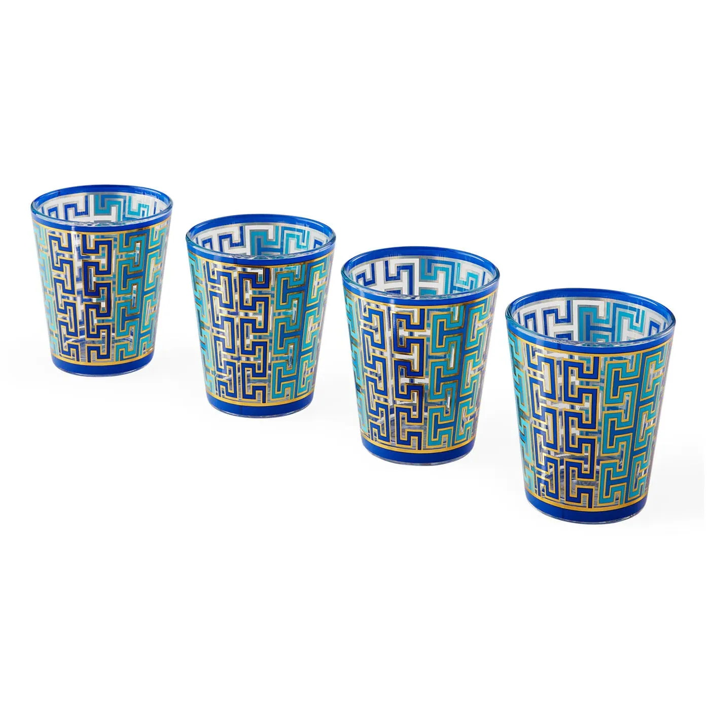 Madrid 4-Piece Glassware Set - Blue, Gold product