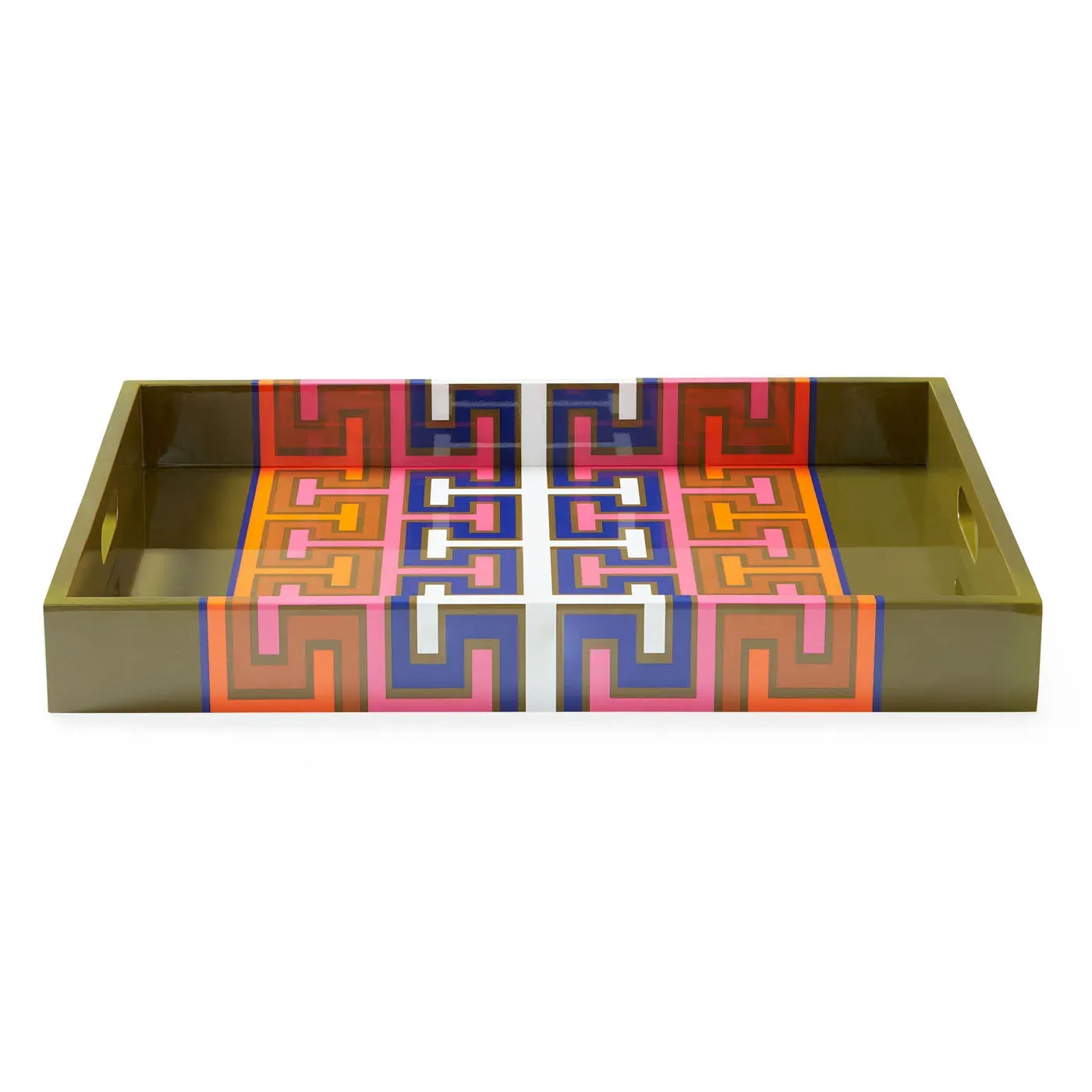 Madrid Lacquer Tray - White, Navy product