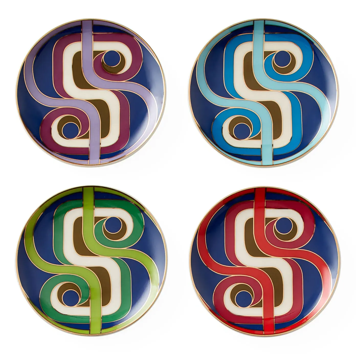 Madrid Porcelain Coasters - Gold Accent product