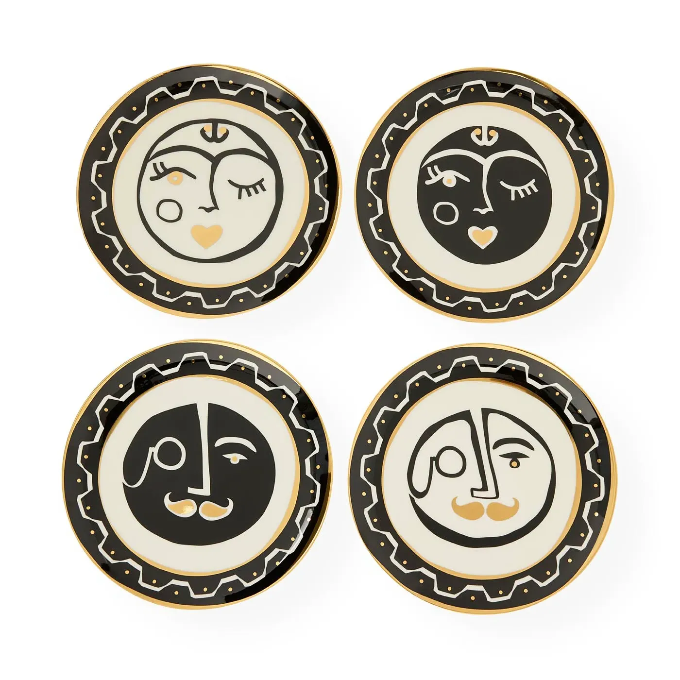 Marseilles Small Plate Set - Black, Gold product