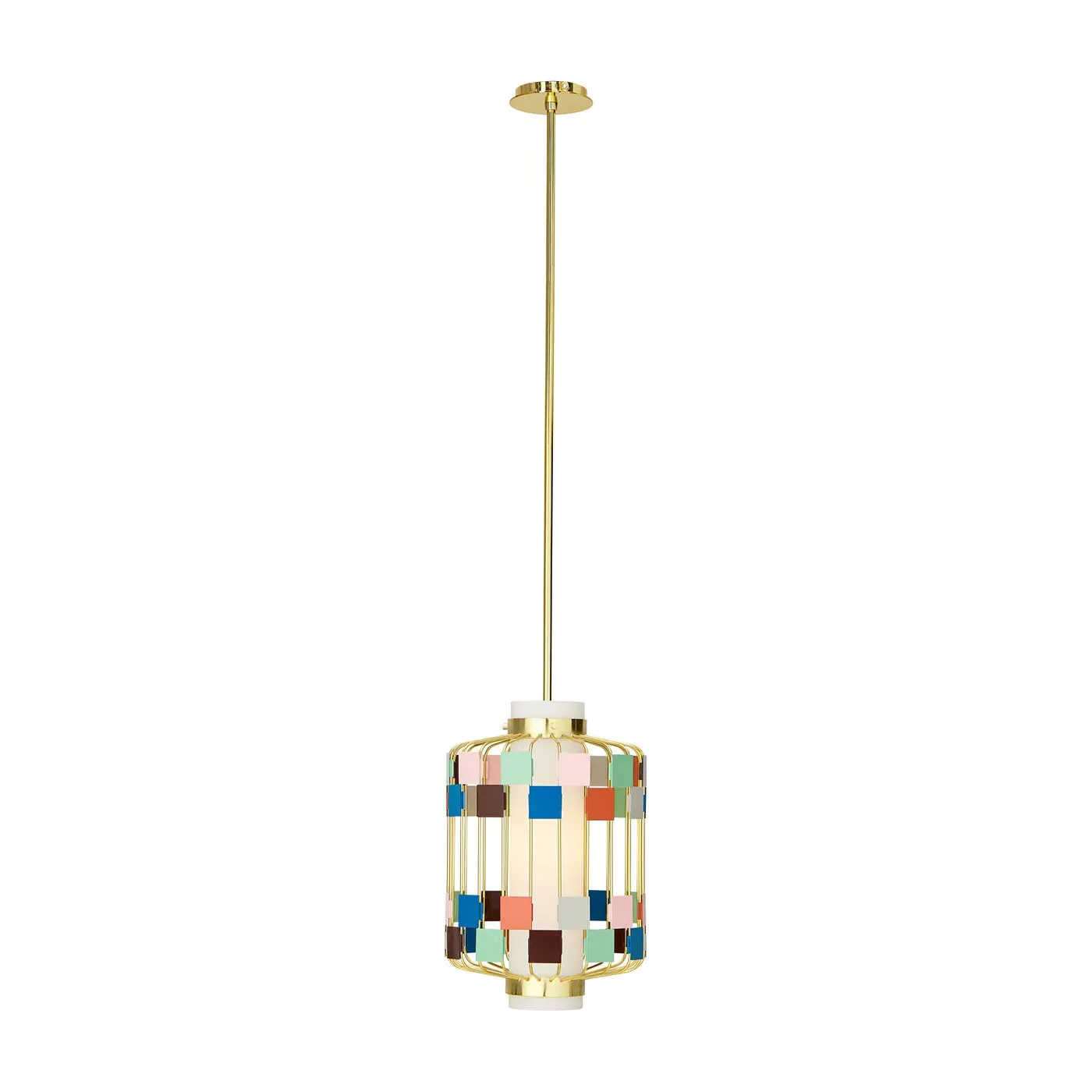 Miami Pendant Light - Brass, Frosted Glass by Jonathan Adler