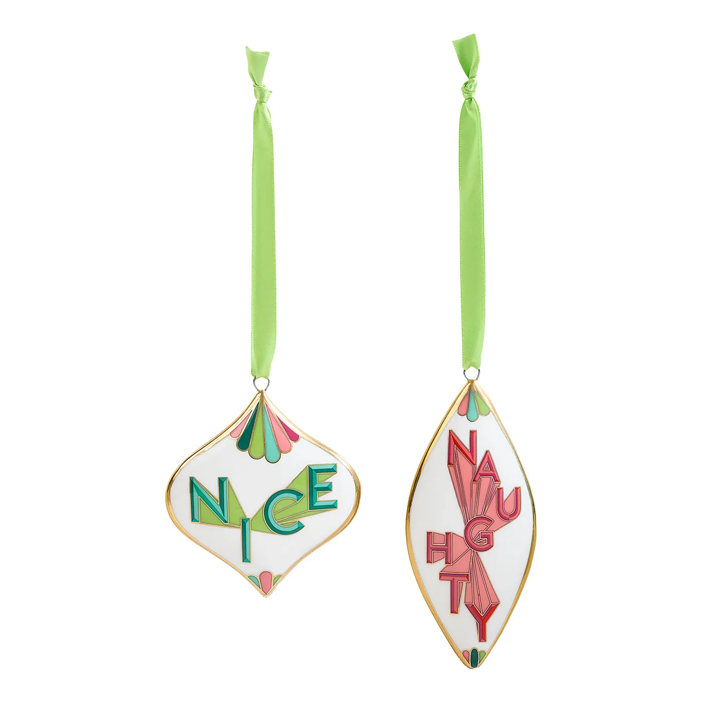 Naughty & Nice 2026 Ornament Set by Jonathan Adler