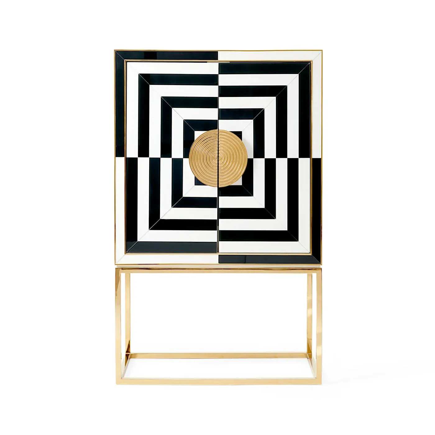 Op Art Bar Cabinet - Charcoal, Glass product