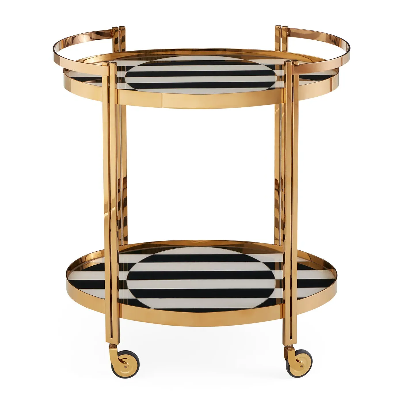 Op Art Bar Cart - Glass, Brass product