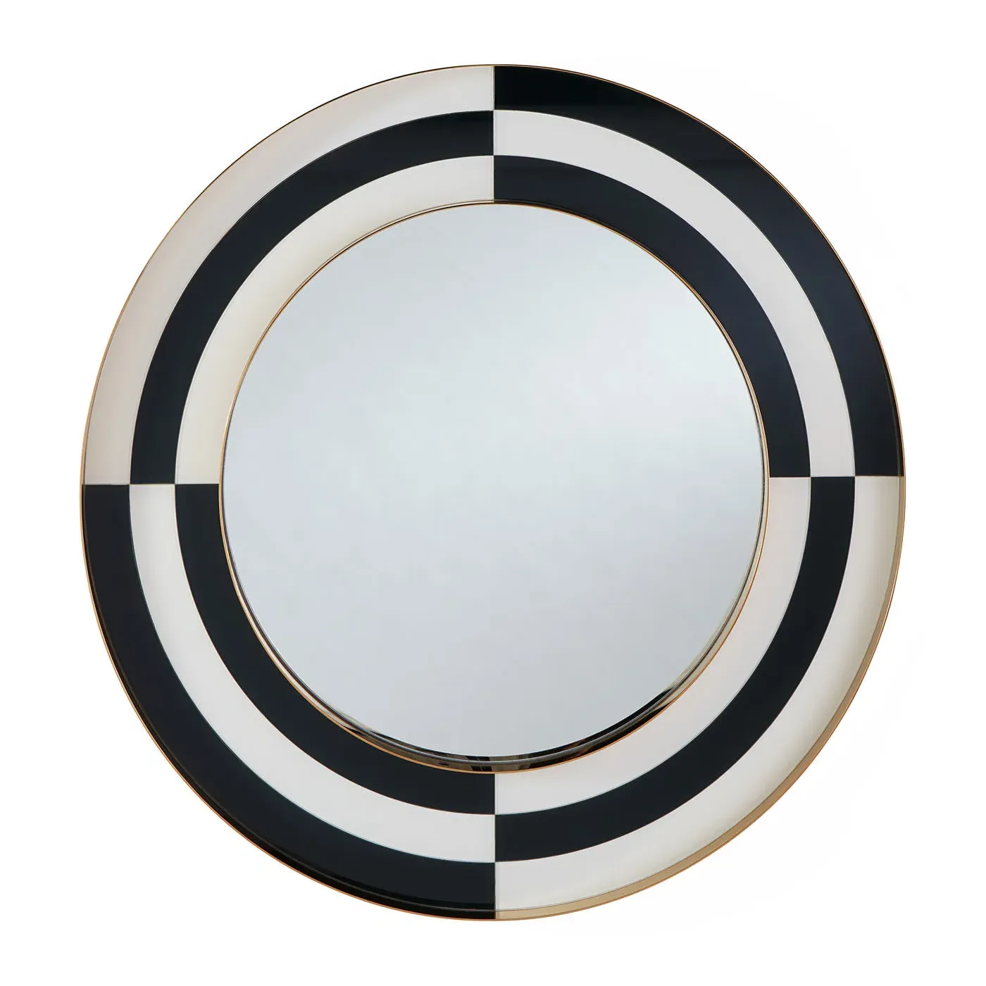 Op Art Wall Mirror - Brass, Glass product