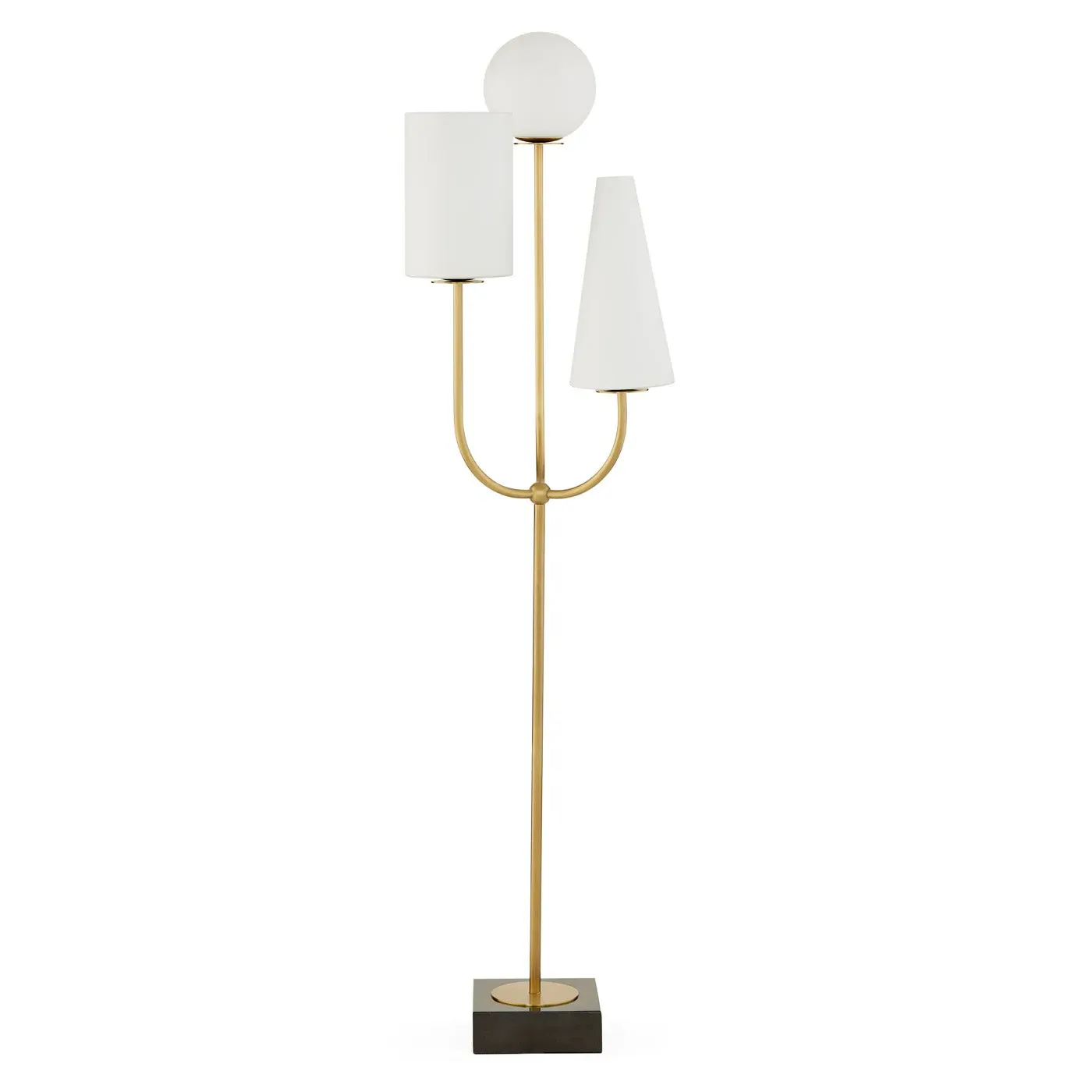 Paradiso Floor Lamp - Milk Glass, Brass & Marble product