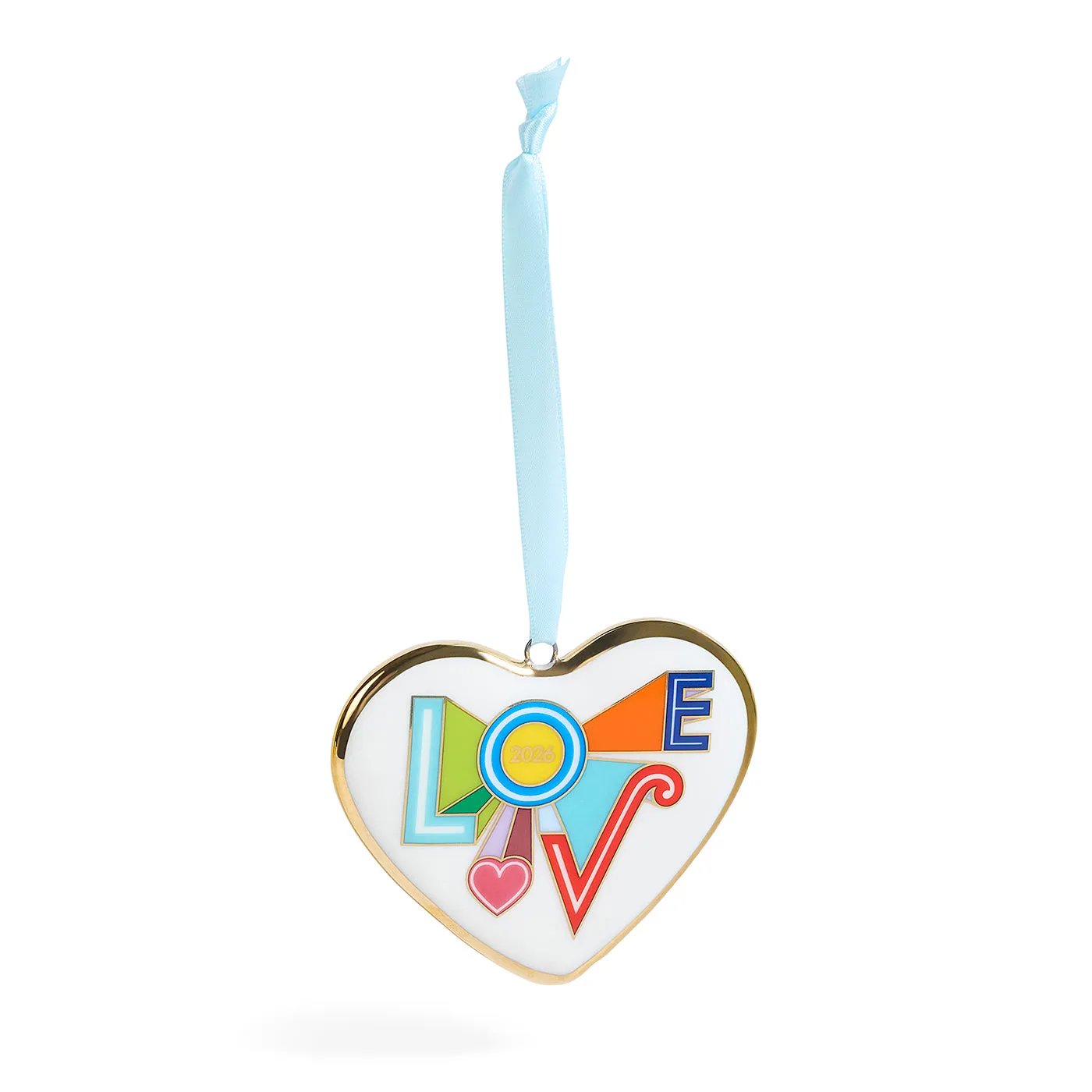 Peace & Love 2026 Two-Sided Ornament - White, Porcelain by Jonathan Adler