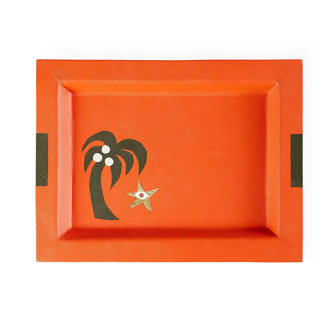 Playa Leather Palm Tree Tray by Jonathan Adler