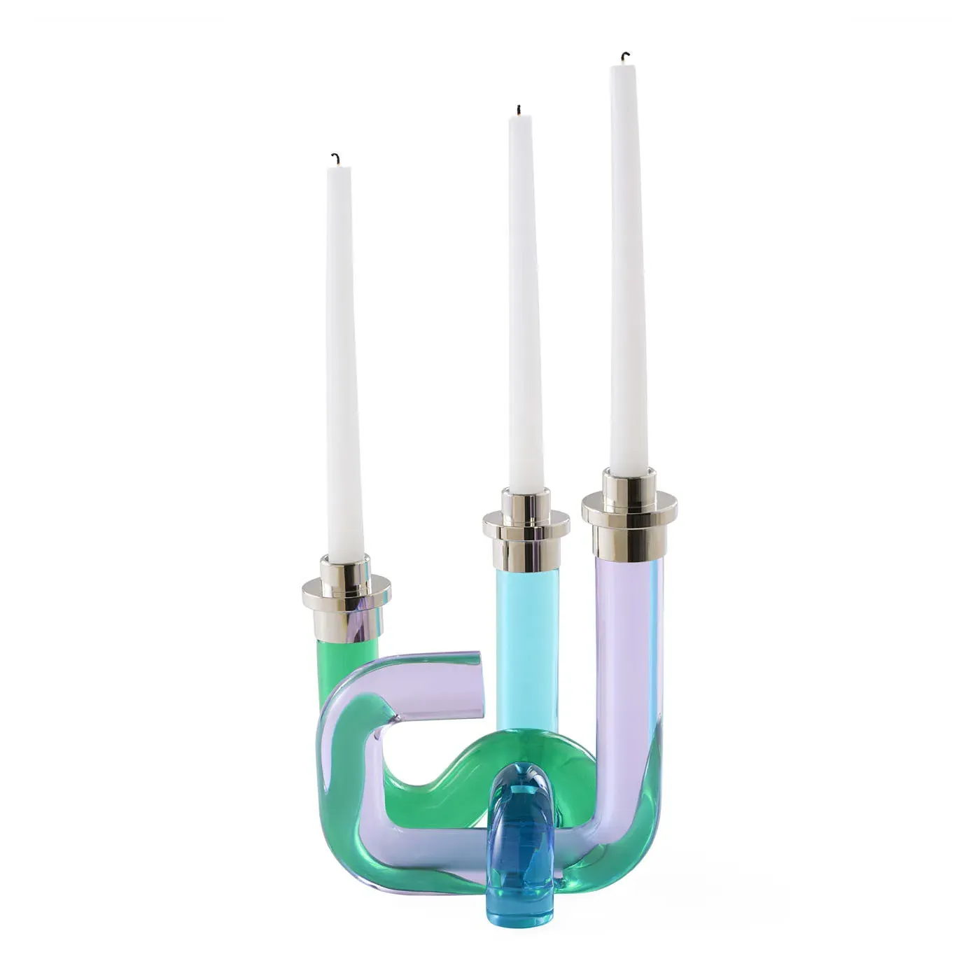 Pompidou Acrylic Candle Holder - Nickel by Jonathan Adler
