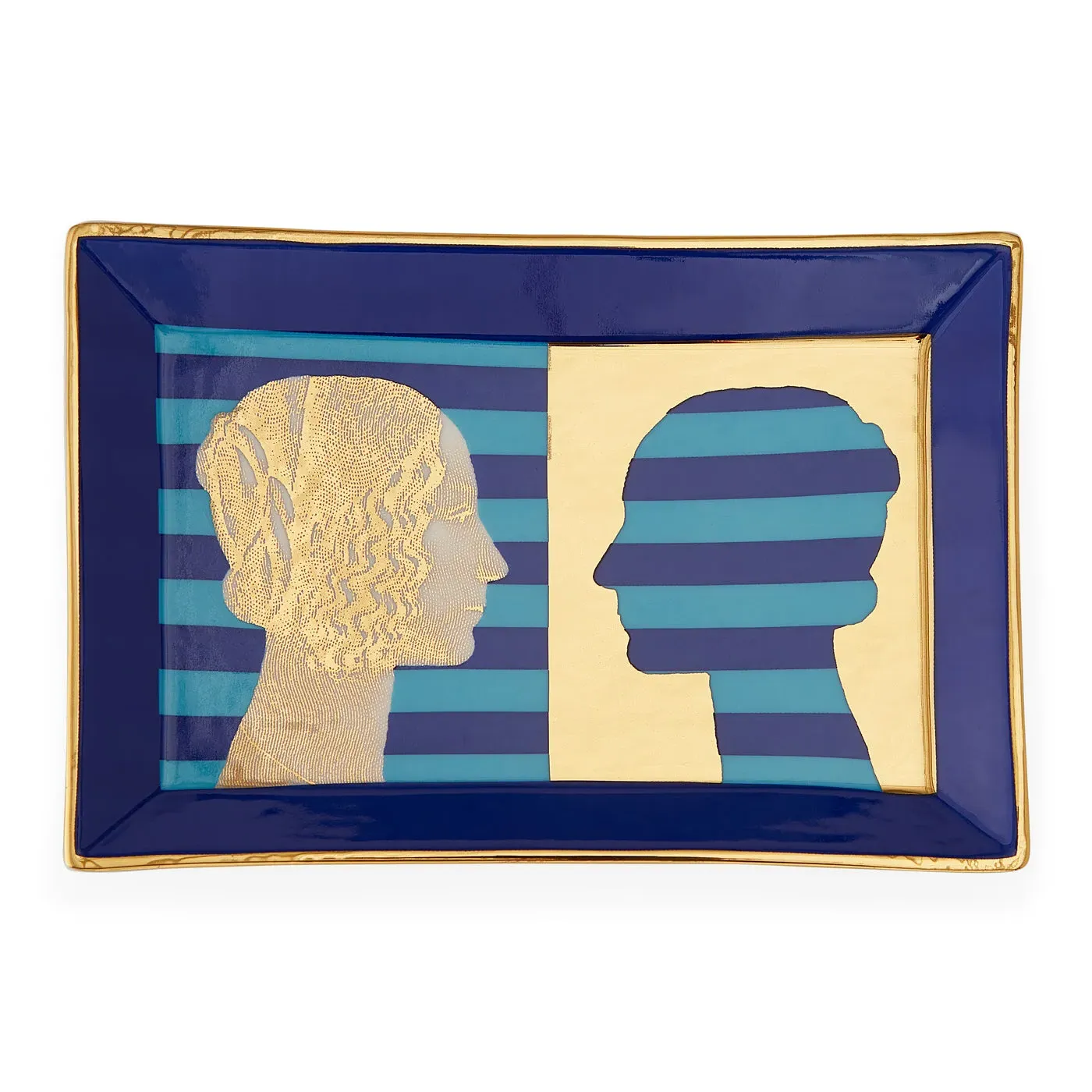 Renaissance Rectangle Tray - Gold, Porcelain product