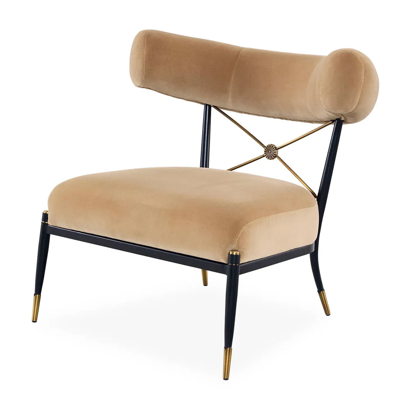 Rider Klismos Lounge Chair - Camel, Velvet product