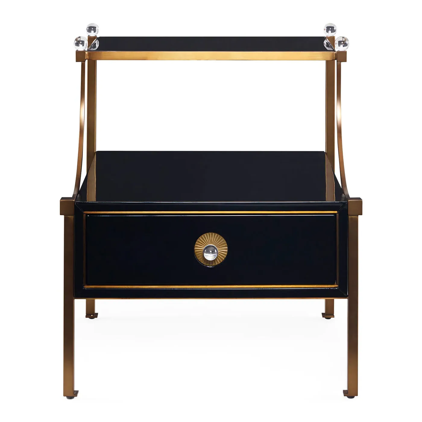Rider Terrace End Table with Drawer - Black, Brass product