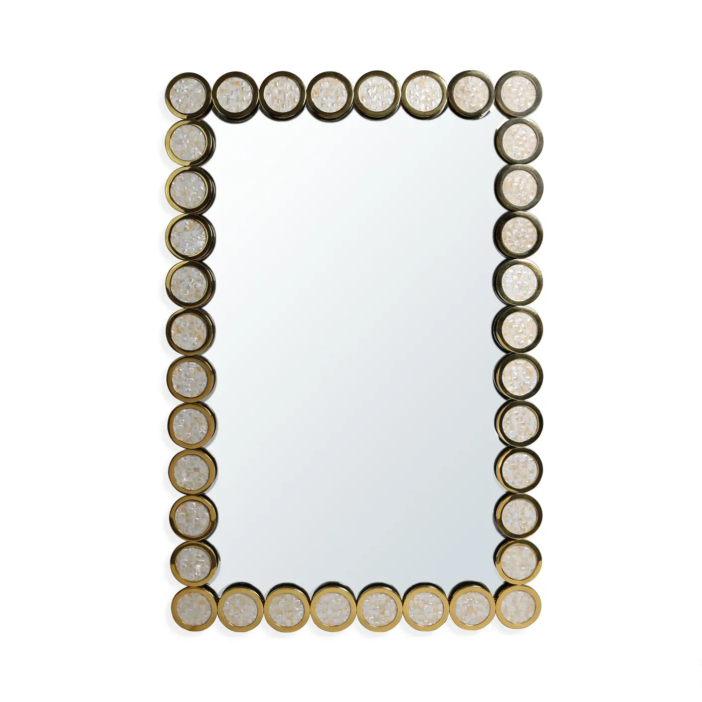 Rings Wall Mirror - Mother of Pearl, Brass product