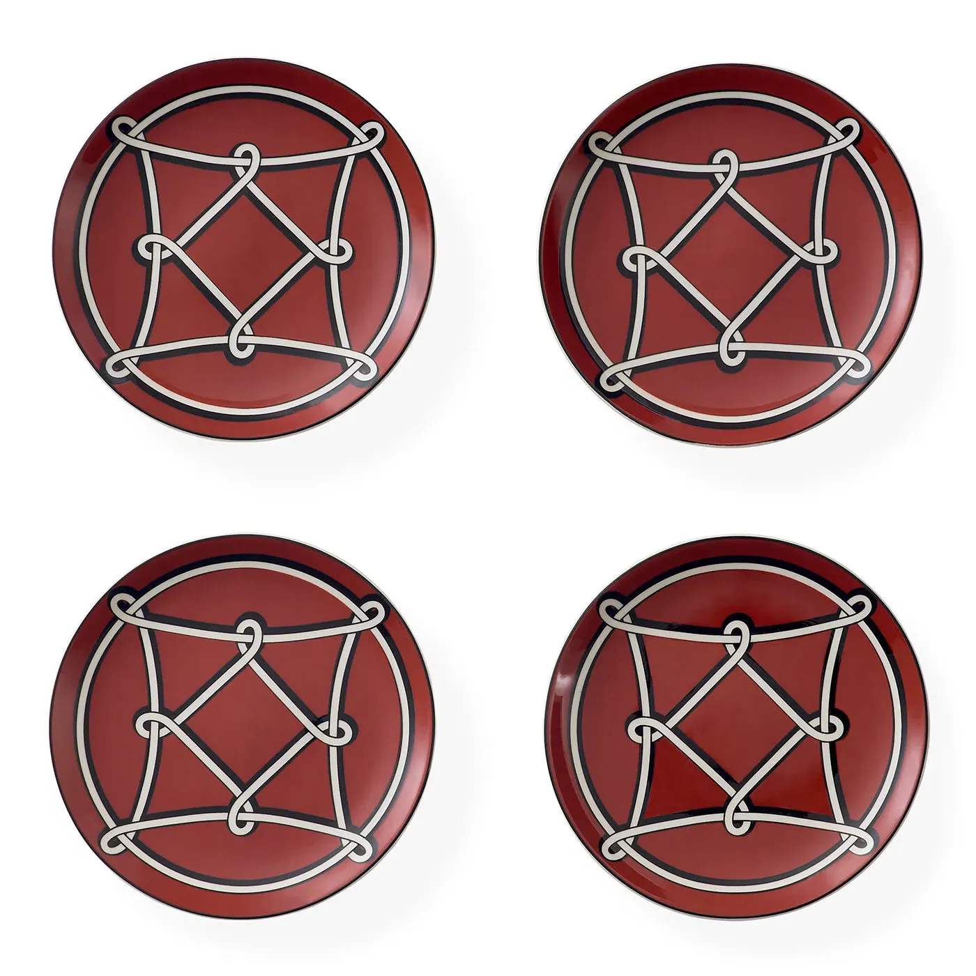 Rita Porcelain Coasters - Geometric Loop Pattern by Jonathan Adler