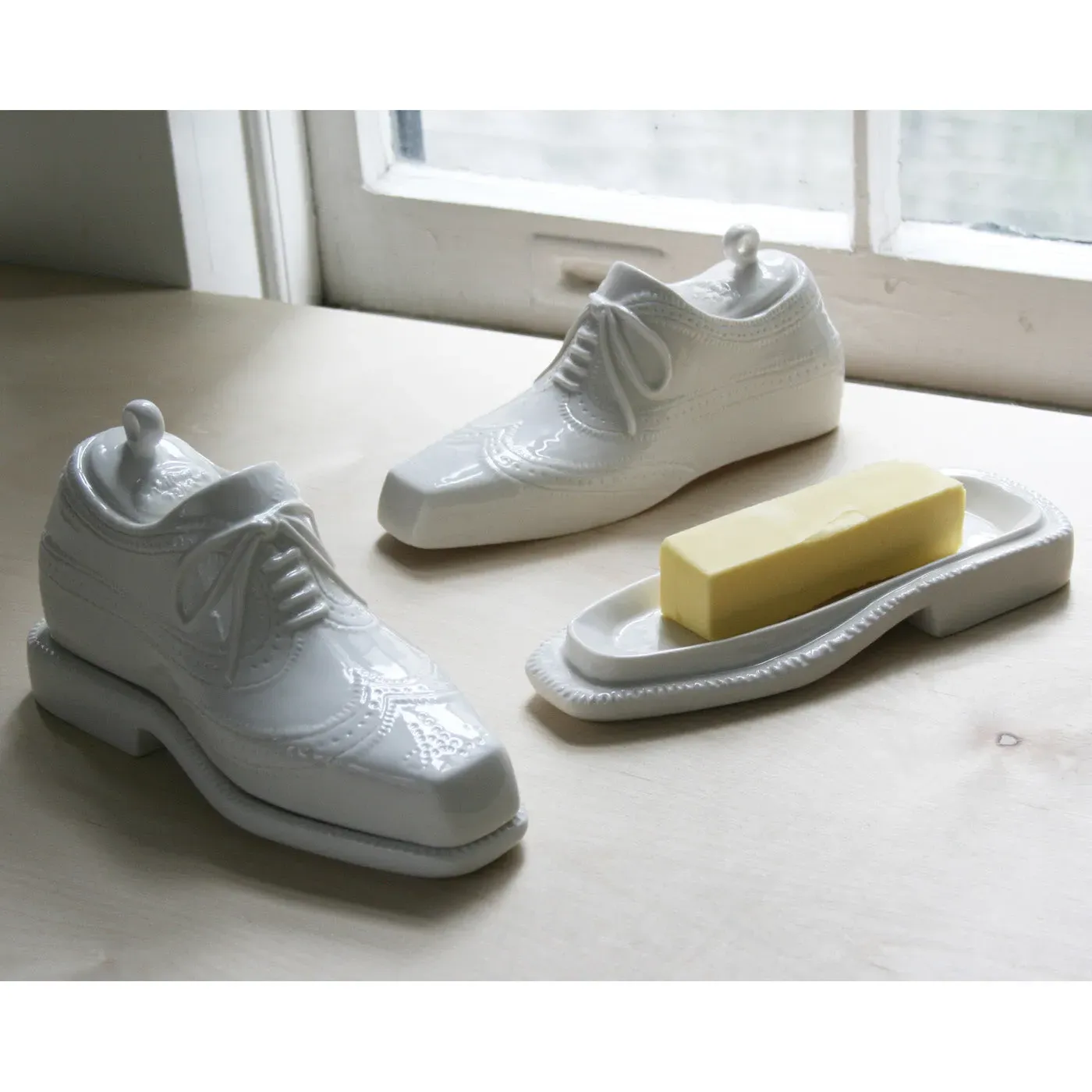 Shoe Butter Dish - White, Porcelain product