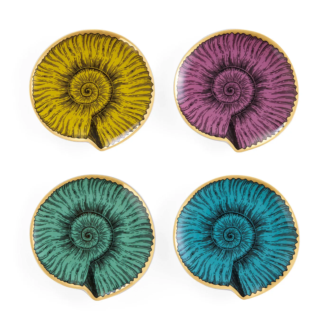 Sirena Porcelain Coasters - Neon Pastel, Gold product