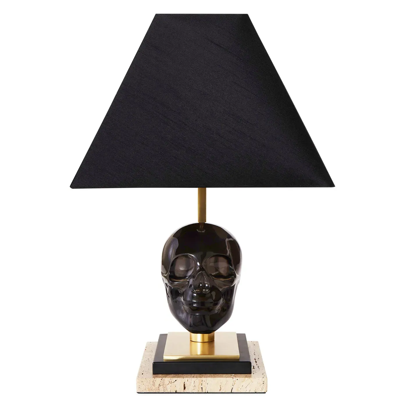 Skull Acrylic Table Lamp - Travertine, Brass product
