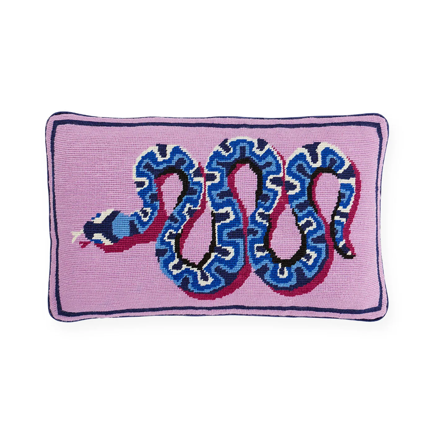 Snake Needlepoint Cushion - Lavender, Velvet product