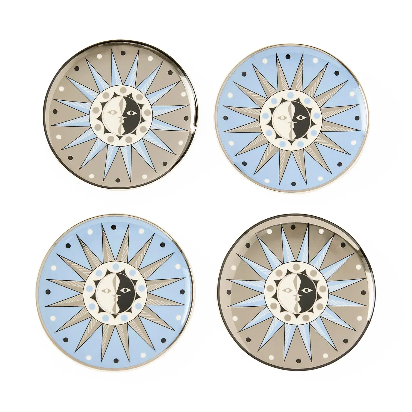 Soleil Coasters - Silver, Porcelain product