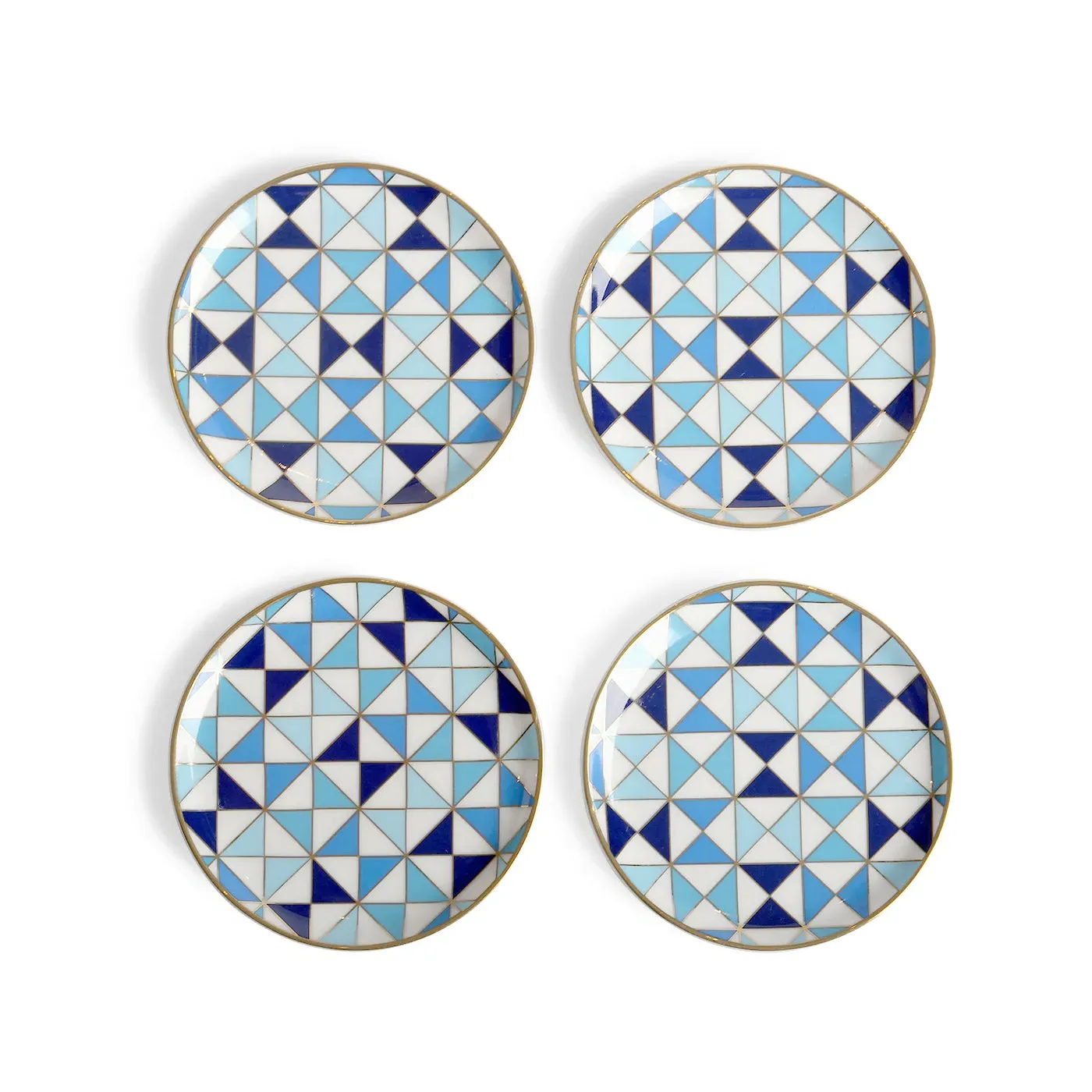 Sorrento Coasters - Blue, Gold, Porcelain product
