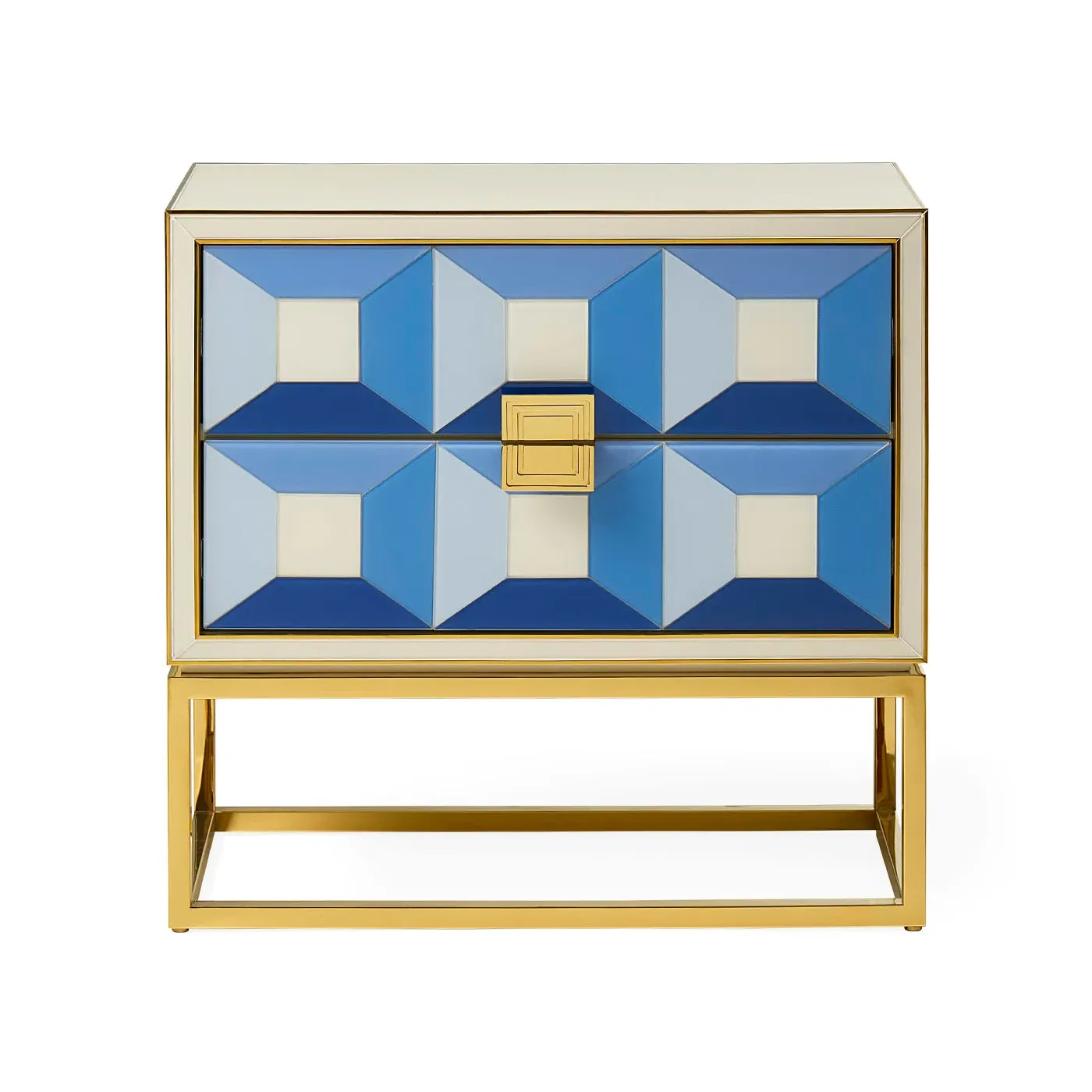 Sorrento Two-Drawer End Table - Brass product