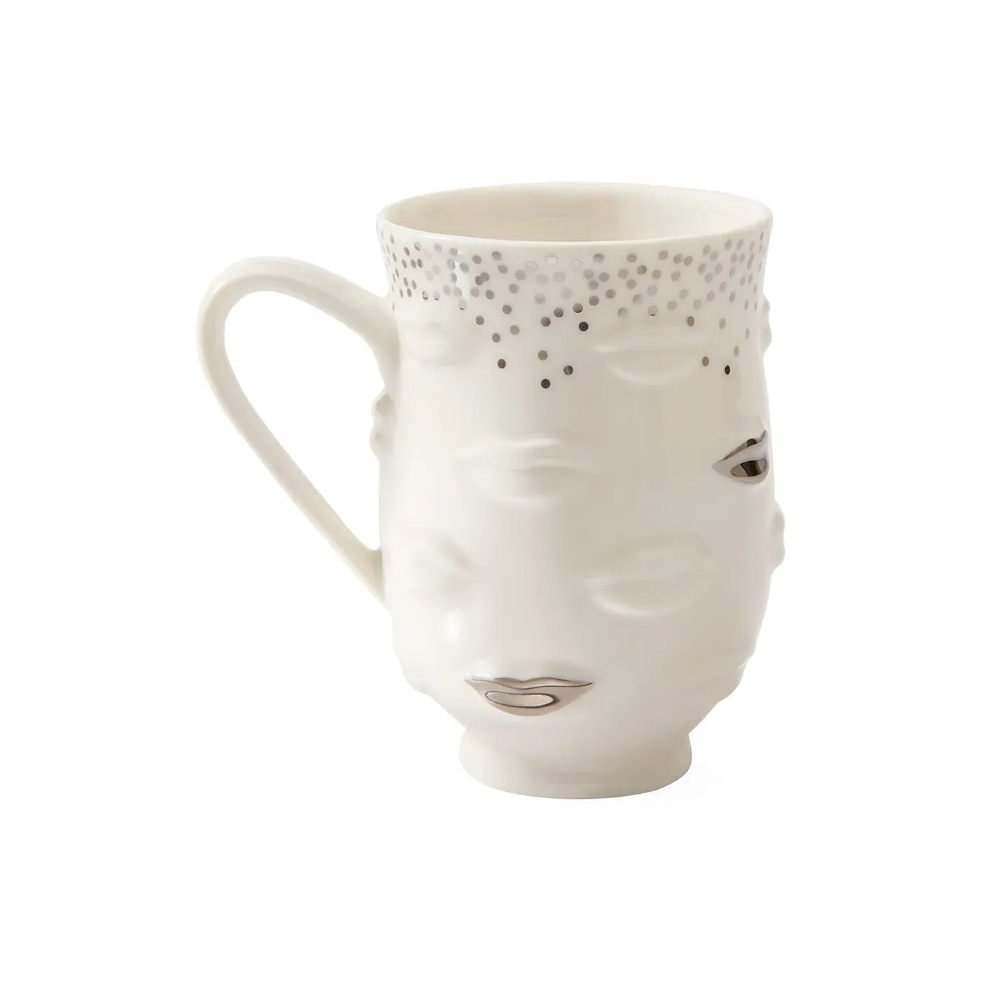 Sparkling Gala Mug - Silver, Porcelain by Jonathan Adler