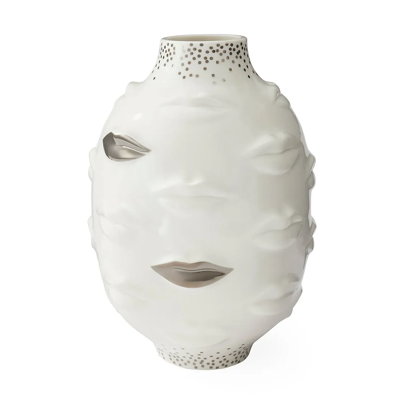 Sparkling Gala Round Vase - Silver, Porcelain by Jonathan Adler