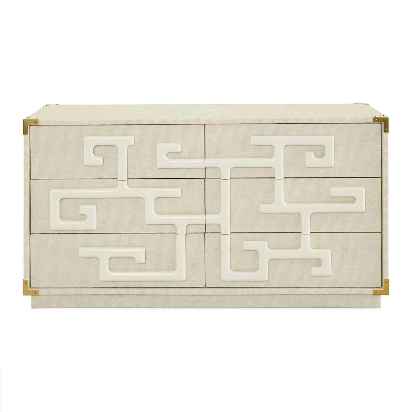 Trousdale 6 Drawer Dresser - Lacquered, Faux Grasscloth product