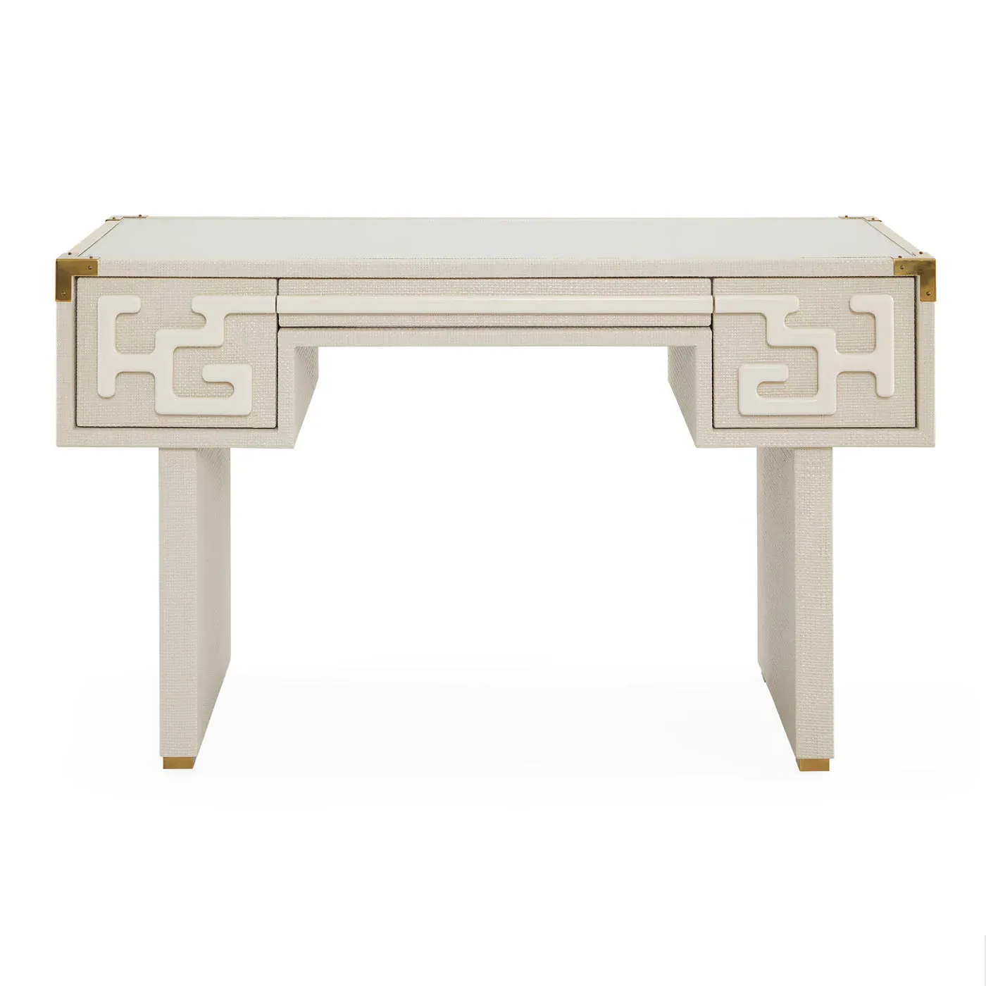 Trousdale Desk with Storage - Lacquered Faux Grasscloth product
