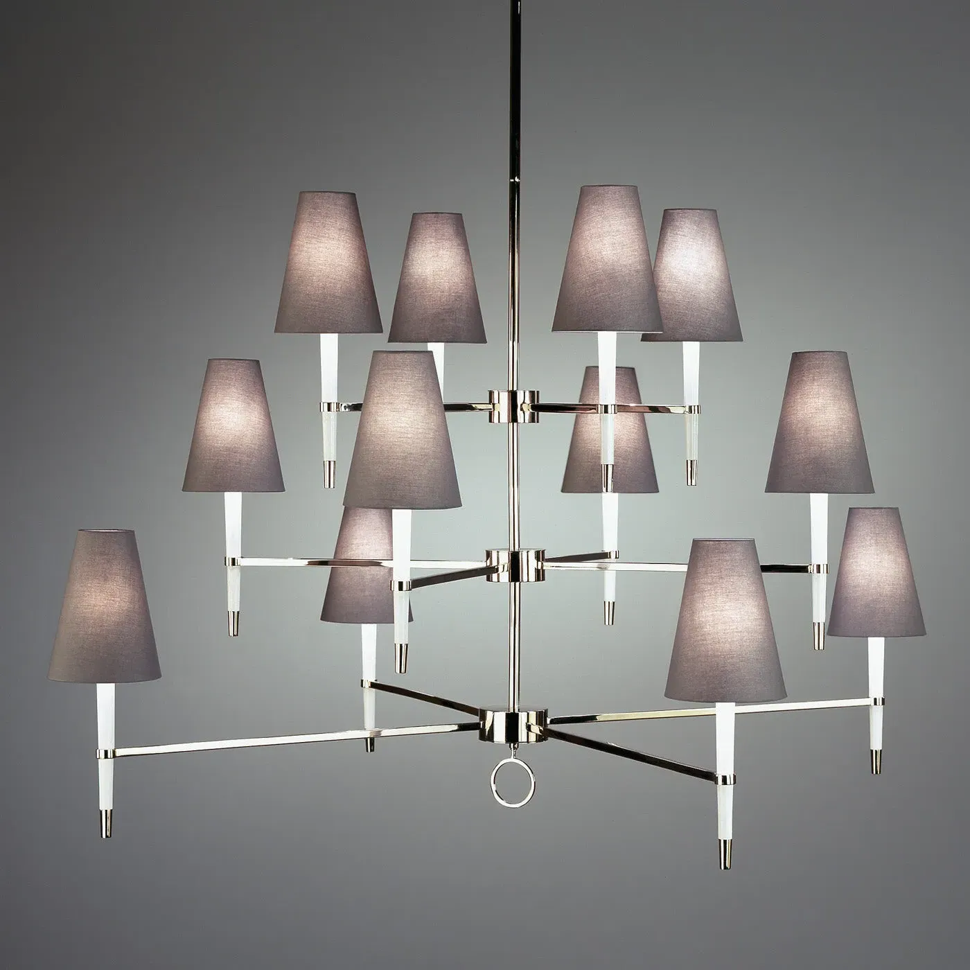 Ventana Three-Tier Chandelier - Ivory Wood, Polished Nickel product