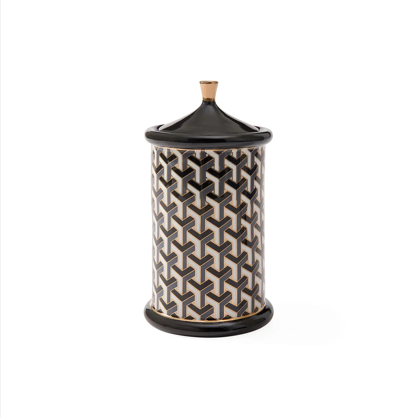 Versailles Canister - Black & White, Porcelain by Jonathan Adler