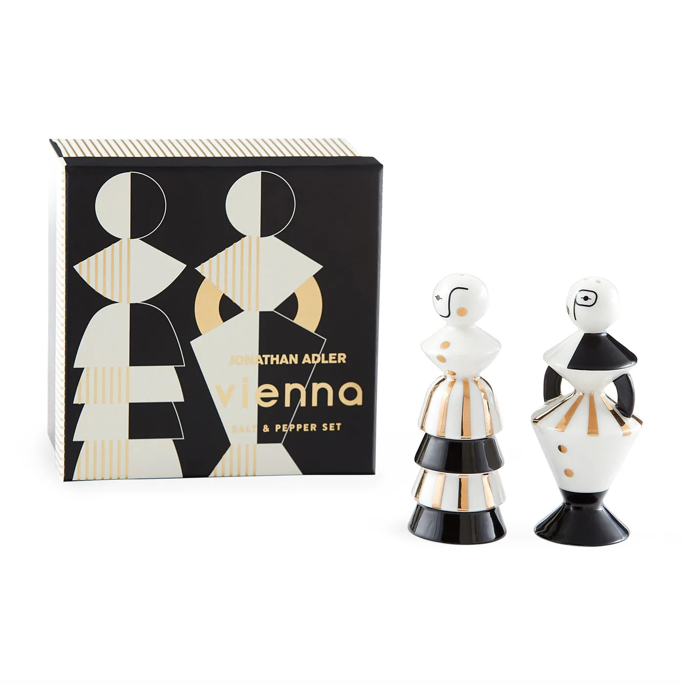 Vienna Salt & Pepper Set - Black & White, Porcelain product