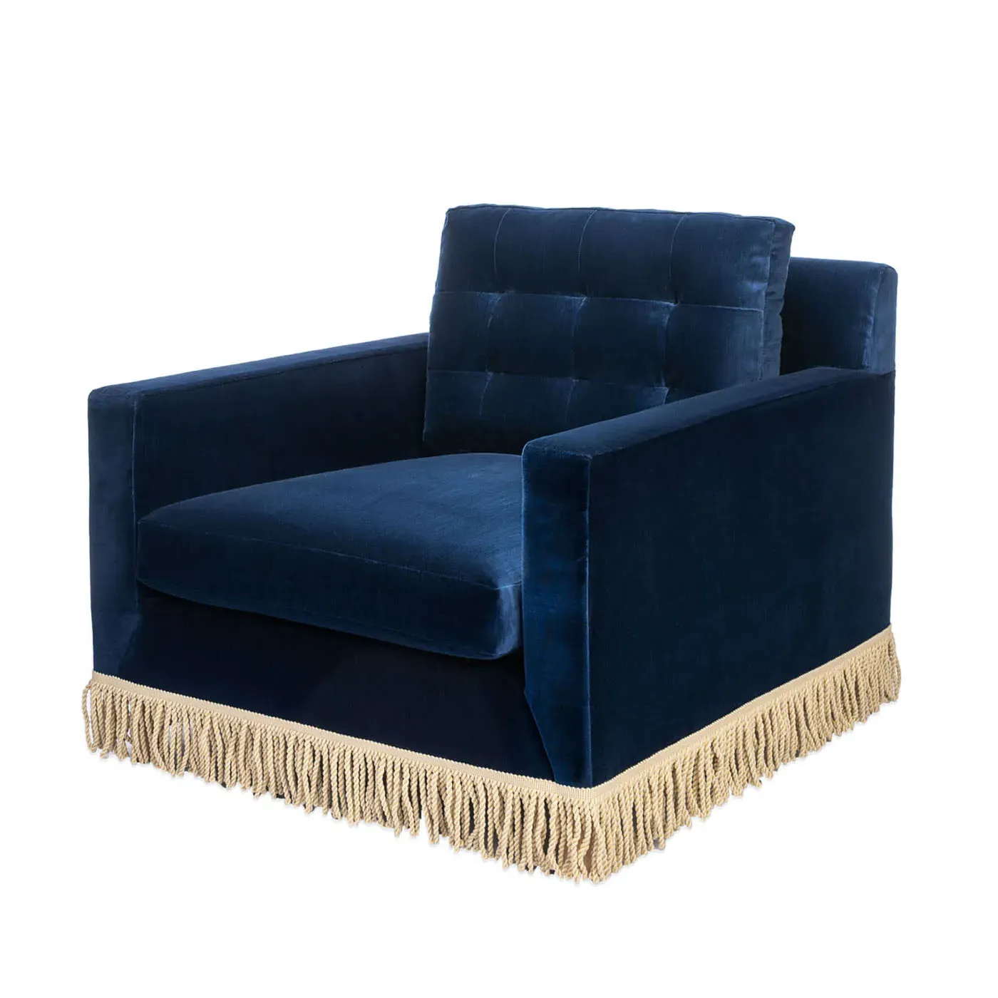 Wright Lounge Chair with Bullion Fringe - Lavender, Velvet product