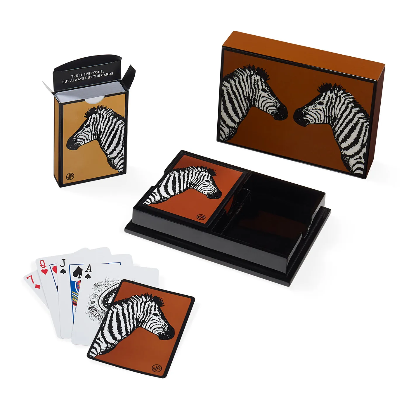 Zebras Lacquer Card Set - Cognac product