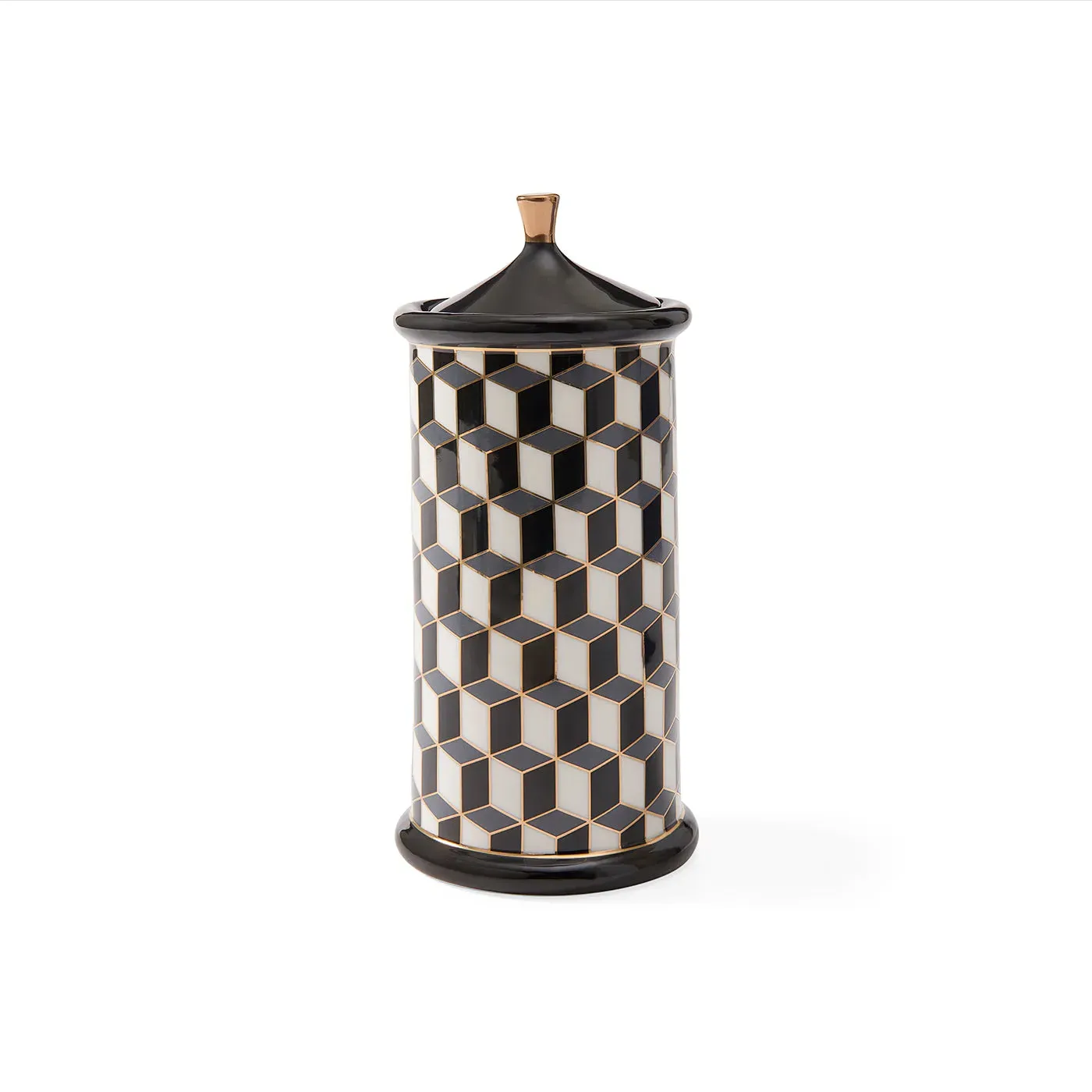Versailles Canister - Black & White, Porcelain by Jonathan Adler