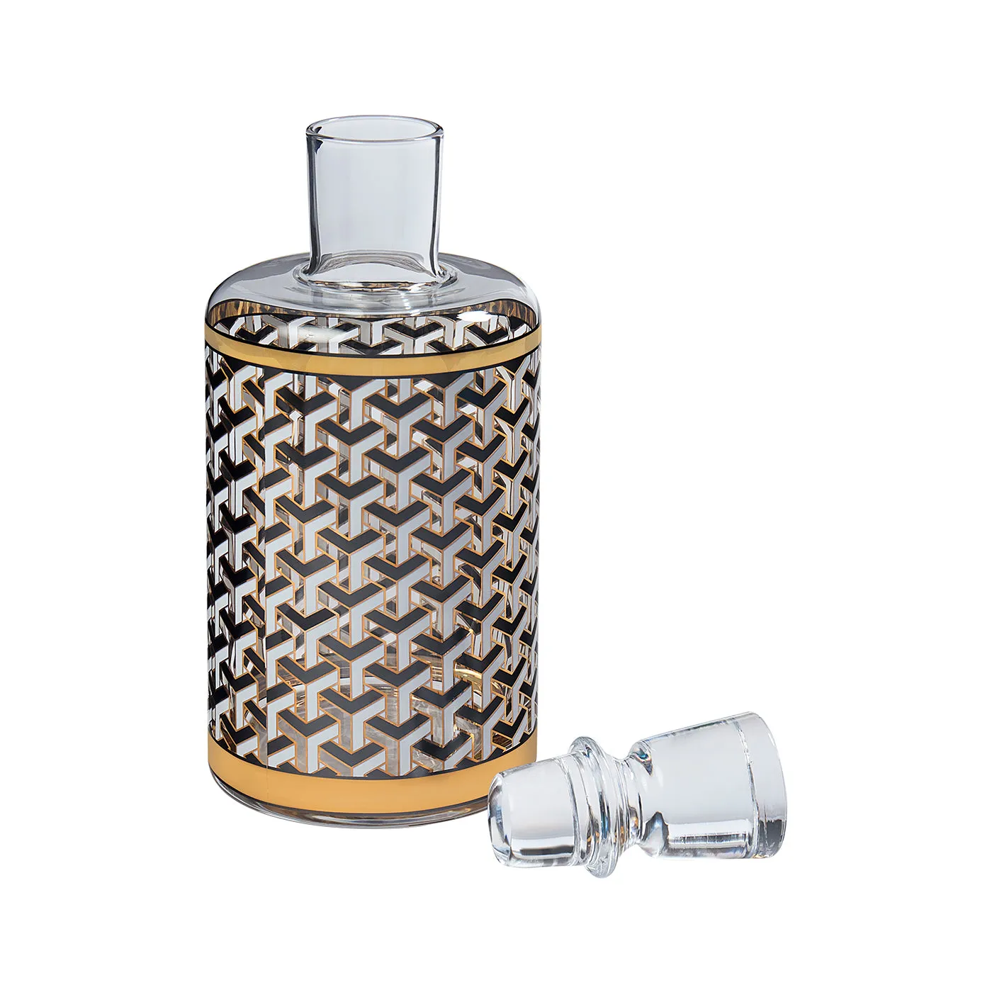 Versailles Decanter - Black, White, Gold by Jonathan Adler