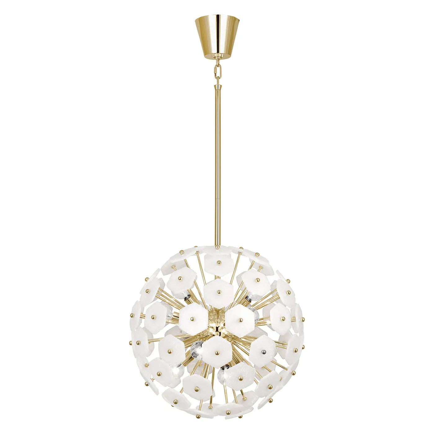Vienna Globe Chandelier - Pulegoso Glass, Brass by Jonathan Adler