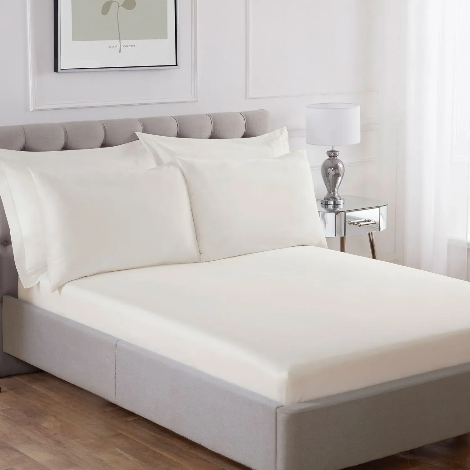 Housewife Pillowcase Pair 400TC - Cream, Cotton by Julian Charles, alternate view