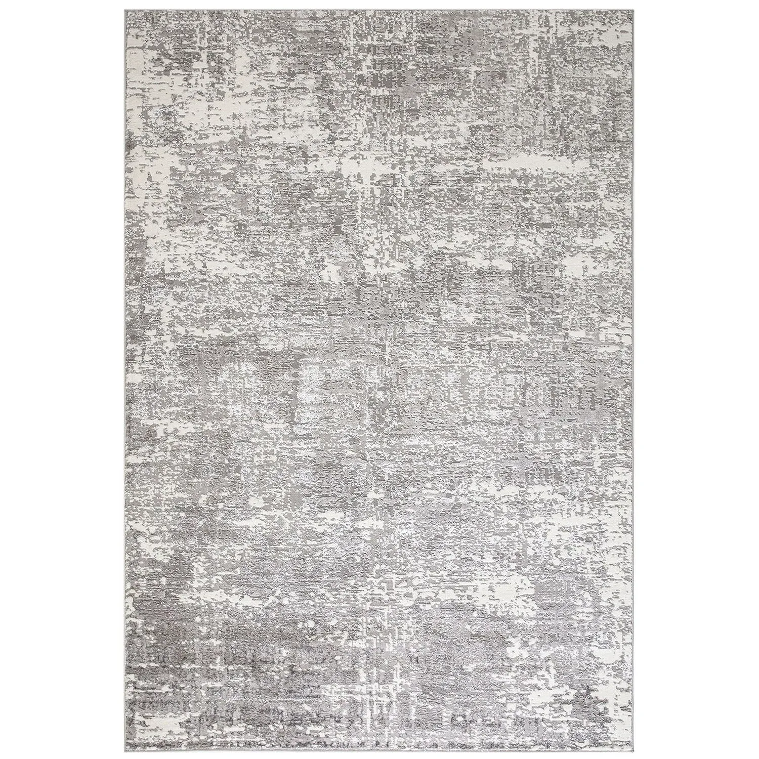 120x170 Abstract Rug - Grey, High-Shine Yarn