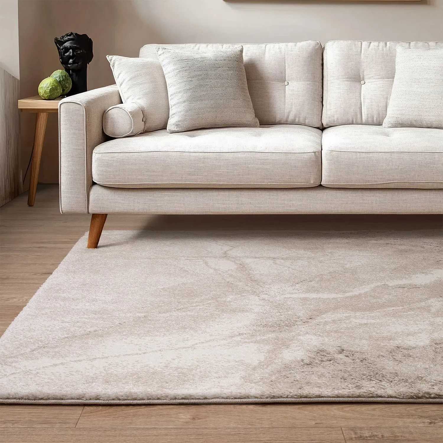 120x170 Area Rug with High-Low Pile - Beige