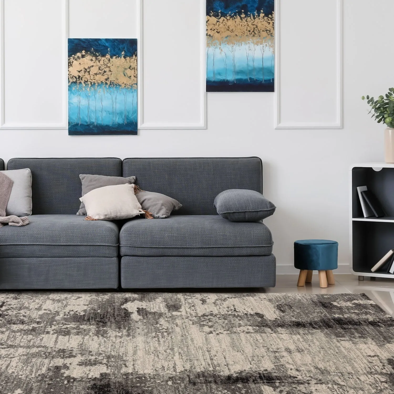 120x170cm Area Rug - Charcoal Grey, Polypropylene