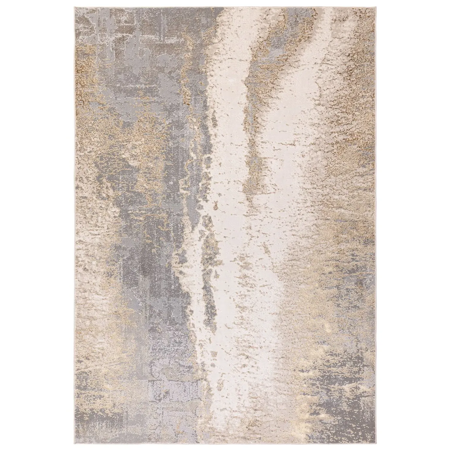 160x230 Abstract Rug with Metallic Accents - Grey